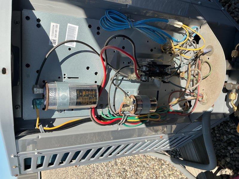 Completed preventive maintenance on AmeriStar outdoor condensing unit per building special requirements. Inspected condenser fan assembly, verified proper operation of electrical components including capacitor and contactor, and checked all wire connections for secure termination. Unit operational with no filter replacement needed at this time.
