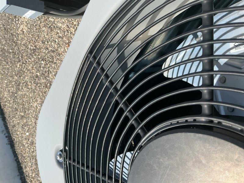 Completed comprehensive A/C and air handler maintenance per building specifications, including installation of 14x20x1 filter. Performed electrical diagnostics using digital multimeter, verifying capacitor readings at 20.9 µF within acceptable range. Inspected blower motor assembly, fan guard, and all system components, confirming proper operation and cleanliness of unit with no issues identified.