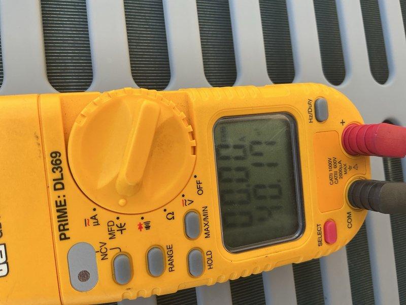 Completed comprehensive preventive maintenance on single HVAC system including air handler and condensing unit. Performed electrical diagnostics using digital multimeter to verify proper voltage and amperage readings across all components. Installed new 16x20x1 air filter to ensure optimal airflow and system efficiency.