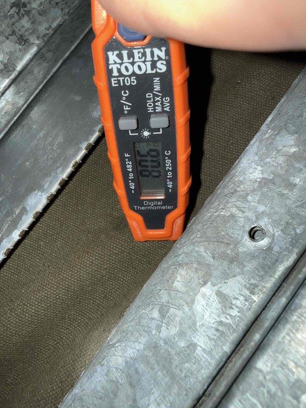 Installed customer-supplied thermostat as requested. Performed system diagnostics and temperature verification using digital multimeter and thermometer to ensure proper operation of HVAC unit and confirm accurate temperature readings at 80.6°F. Installation completed successfully with all components functioning within normal parameters.