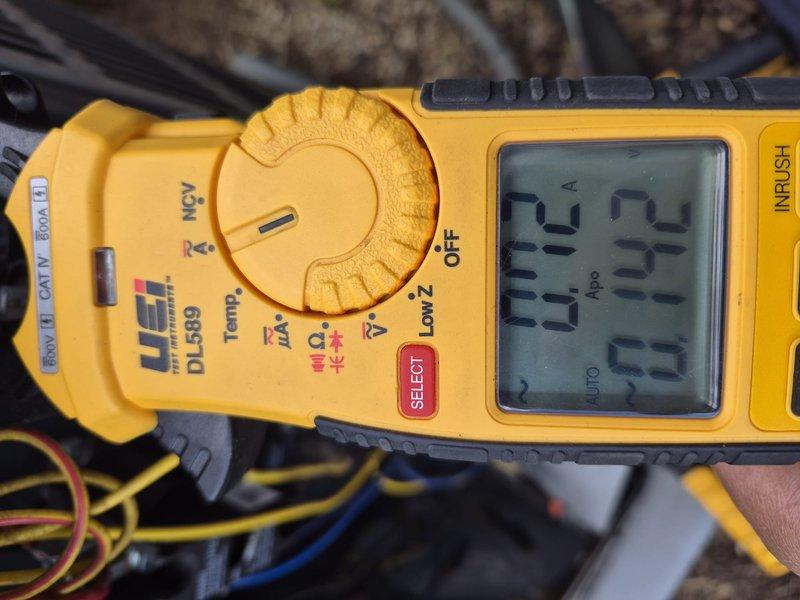 Completed annual Gold Comfort Plan clean and check maintenance on single HVAC system. Performed comprehensive inspection of evaporator coil assembly, which showed clean aluminum fins in good condition with proper spacing and no debris accumulation. Verified system electrical parameters using digital multimeter, confirming proper voltage readings at 24.5V and 22.2V on control circuits, indicating normal operation of low-voltage control system.