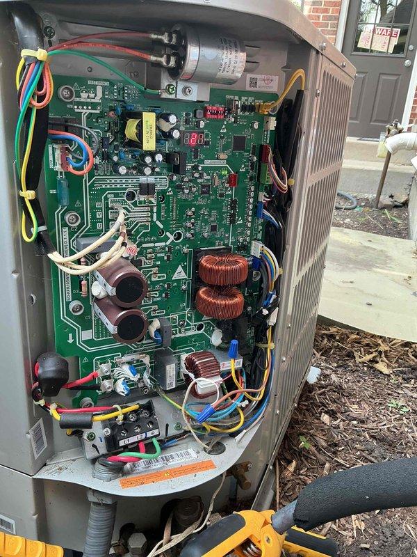 Completed spring maintenance clean and check on two air conditioning systems per Goodman Comfort Plan protocol, including inspection and servicing of two air scrubber units. Performed comprehensive system diagnostics on both outdoor condenser units, verified proper operation of all electronic control boards and components, and confirmed refrigerant levels and electrical connections were within manufacturer specifications. All equipment found operating efficiently with no deficiencies noted.
