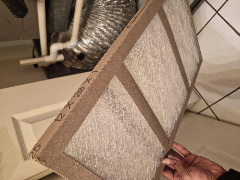 Performed routine air conditioning and air handler tune-up on single system. Inspected evaporator coil and internal components, confirming proper condition and operation. Replaced dirty 25x14x1 air filter with new unit to restore proper airflow and system efficiency.