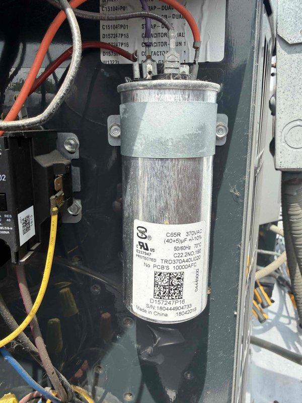 Completed seasonal tune-up maintenance on rooftop HVAC system consisting of air conditioning condenser unit and air handler. Performed comprehensive inspection of dual condenser units, verified capacitor specifications and electrical connections, confirmed all components operational with no deficiencies noted. Customer declined air filter replacement at time of service.