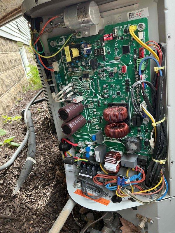 Responded to callback for basement Rheem furnace and Bosch condenser system that was non-responsive following previous spring maintenance visit. Inspected outdoor condenser unit and indoor furnace components, examined control board, capacitors, contactor, and electrical connections. Diagnosed issue, restored system operation, and verified proper functionality of heating and cooling equipment.