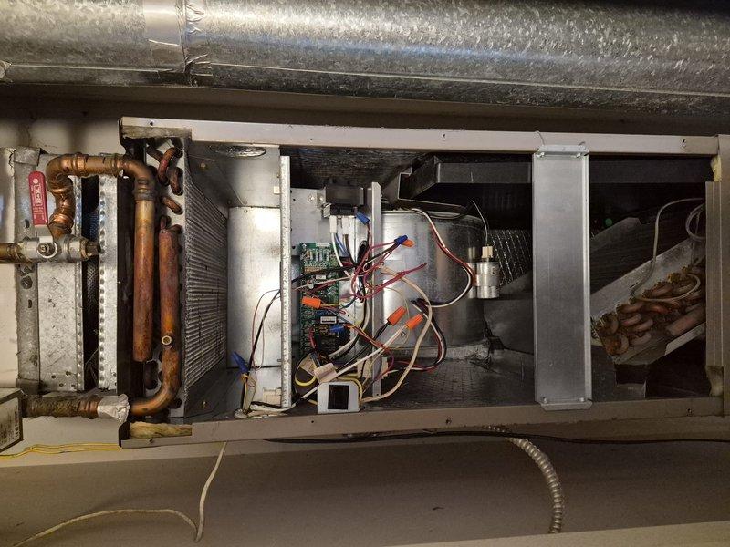 Completed comprehensive spring tune-up on single-system HVAC unit located in attic space. Performed full system diagnostics using digital multimeter to verify electrical performance, tested capacitor functionality, and inspected all wiring connections and control boards for proper operation. Replaced 12x20x1 air filter, evaluated copper refrigerant lines showing age-related oxidation, and confirmed all components operating within manufacturer specifications.