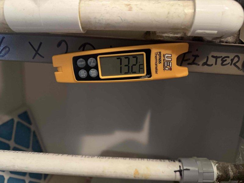 Completed preventive maintenance tune-up on single air conditioning system. Performed electrical diagnostics on outdoor condenser unit using digital clamp meter, verifying amperage draws and capacitor performance within manufacturer specifications. Replaced 16x20x1 air filter at air handler. Measured supply air temperature at 132.2°F, confirming proper heat strip operation and system functionality. All components tested and operating normally with no deficiencies noted.