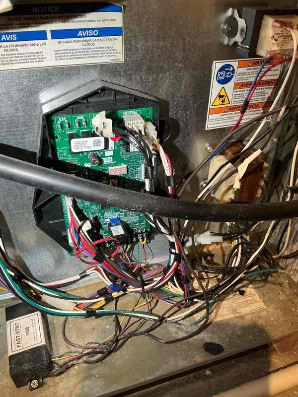 Performed warranty service on second floor furnace system. Replaced defective control circuit board and verified proper system operation upon completion. Unit tested and restored to full functionality with all safety systems confirmed operational.