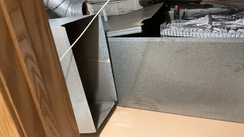 Replaced 5-ton air conditioning unit and evaporator coil serving the rear section of the commercial facility. Installed new condensing unit with refrigerant lines and completed ductwork connections in the attic space to restore cooling capacity to the affected area.