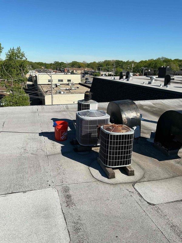 Completed annual Comfort Plan clean and check maintenance on single HVAC system. Performed comprehensive inspection of indoor air handler unit in basement mechanical room, examining ductwork connections, plenum assembly, and refrigerant lines. Inspected outdoor condenser unit on rooftop, checking compressor operation, condenser coils, and electrical connections. Verified proper system operation and refrigerant levels. All components found operating within normal parameters with no immediate service needs identified.