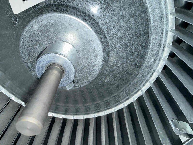 Performed comprehensive tune-up on single-system HVAC unit. Inspected blower assembly and evaporator coil, noting dust accumulation on fan motor and blades requiring attention during routine maintenance. Verified operational status of control board with LED indicators functioning properly, confirmed refrigerant lines intact with normal patina, and replaced air filter. All components inspected and system operating within normal parameters.