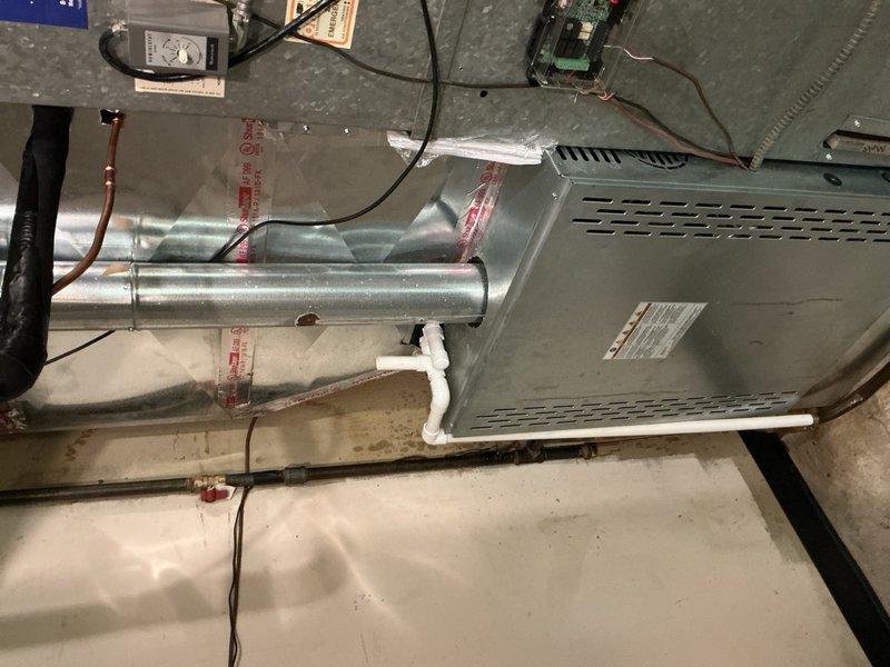 Replaced 5-ton air conditioning unit and evaporator coil serving rear zone of commercial facility. Removed existing equipment, installed new condensing unit with matching A-coil, completed refrigerant line connections using copper piping, and verified proper ductwork integration with existing HVAC infrastructure. System tested and operational upon completion.