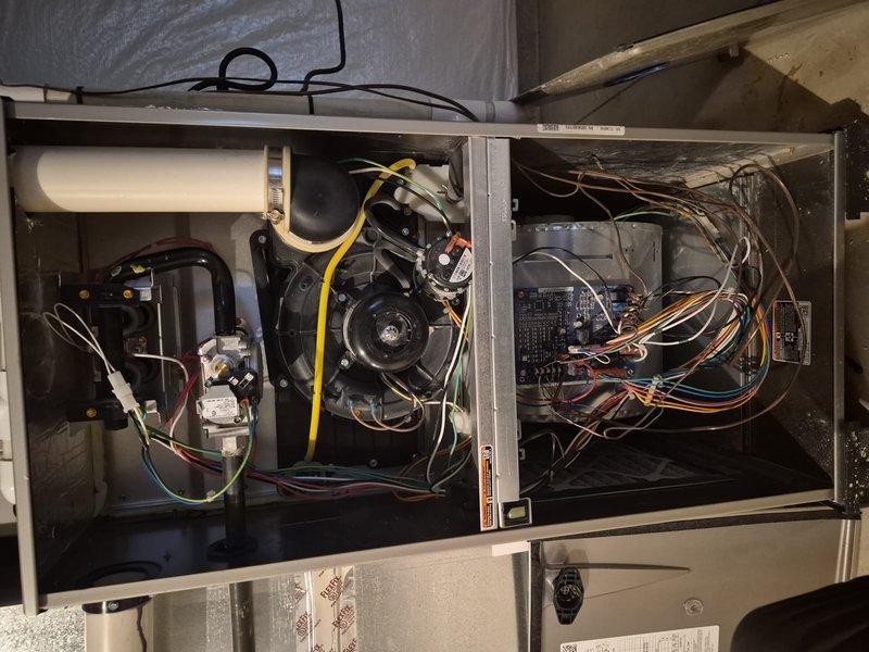 Performed comprehensive Comfort Plan clean and check maintenance on single HVAC system. Conducted visual inspection of furnace cabinet interior, verifying blower motor assembly, capacitor connections, and control board wiring integrity. Inspected evaporator coil condition and took diagnostic measurements using digital multimeter to verify proper electrical readings and system performance. All components found operating within normal parameters with no deficiencies noted at time of service.