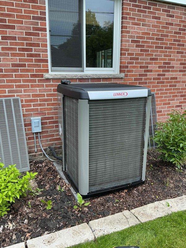 Completed annual air conditioning clean and check maintenance per Comfort Plan agreement on Lennox system. Performed comprehensive inspection of outdoor condenser unit and indoor furnace/air handler, verified proper operation of all components, checked refrigerant levels, cleaned condenser coils, inspected electrical connections, and tested system performance to ensure optimal cooling efficiency for the upcoming season.