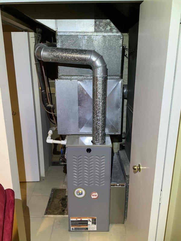 Completed Comfort Plan clean and check maintenance on two HVAC systems - a 15-year-old first floor furnace and a 12-year-old second floor unit. Performed comprehensive inspection, cleaning, and testing of both systems including capacitor testing, airflow verification, and safety control evaluation. Both systems found operating within normal parameters at time of service.