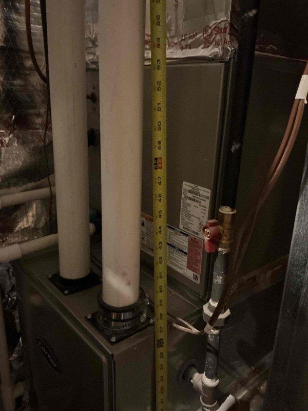 Responded to no cooling complaint on residential split system. Upon arrival, performed diagnostic evaluation of indoor air handler and outdoor condensing unit. Utilized refrigerant manifold gauges to check system pressures and assess refrigerant charge levels. Inspected copper refrigerant line connections, PVC condensate drainage system, and electrical components at both indoor and outdoor units. Measured and verified proper installation clearances and venting configuration on furnace/air handler. Conducted thorough system evaluation to identify root cause of cooling failure. Communicated findings and presented repair options to restore system functionality.