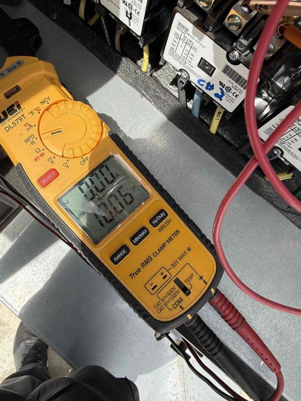 Completed spring preventive maintenance per commercial maintenance agreement on rooftop unit, four boilers, two domestic water heaters, two garage exhaust fans, four small exhaust fans, three CO systems, three circulating pumps, and four snow melt systems. Performed electrical diagnostics on RTU control board, recording voltage readings at 20.9V to verify proper operation. Inspected rooftop unit exterior condition and confirmed proper mounting and access panel security. Investigated reported noise complaint from unit 311 regarding excessive bathroom vent noise during high winds and storms; conducted rooftop assessment to identify potential source and provided diagnosis to property management for resolution.