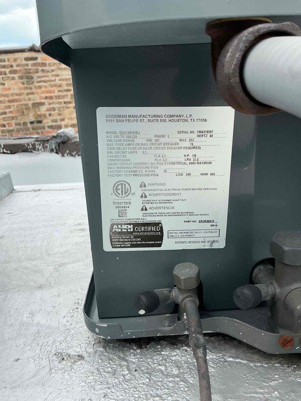 Responded to no cooling call on Goodman split system. Performed diagnostic evaluation of indoor air handler and outdoor condensing unit. Inspected refrigerant lines, electrical connections, and ductwork configuration. System assessed for proper operation, airflow, and refrigerant charge levels to determine root cause of cooling failure and presented repair options to restore functionality.