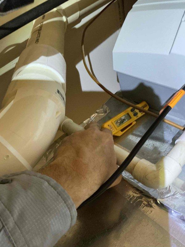 Performed comprehensive clean and check maintenance on two air conditioning systems per agreement terms. Conducted electrical diagnostics using digital multimeter on indoor air handler unit, testing voltage and verifying proper electrical connections at condensate drain system. Measured and recorded amperage draw on outdoor condenser unit using clamp meter to confirm compressor and fan motor operating within manufacturer specifications.
