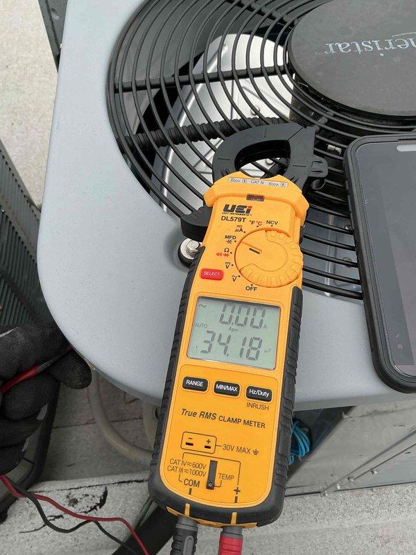 Completed comprehensive tune-up service on single HVAC system including air conditioning unit and air handler. Performed system check and confirmed equipment operating within normal parameters using calibrated digital clamp meter for electrical diagnostics. Replaced standard air filter to maintain proper airflow and system efficiency.