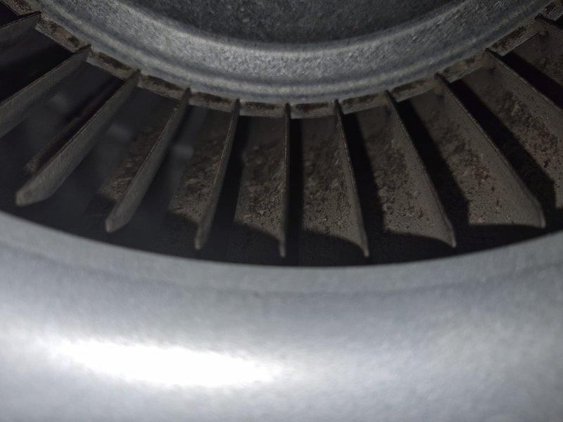 Completed comprehensive tune-up and clean-and-check service on single-system HVAC unit under Comfort Plan agreement. Inspected blower wheel assembly, noting dust and debris accumulation on blades; inspected supply register and confirmed proper airflow through grille openings. Customer provided their own filter for replacement during maintenance visit.