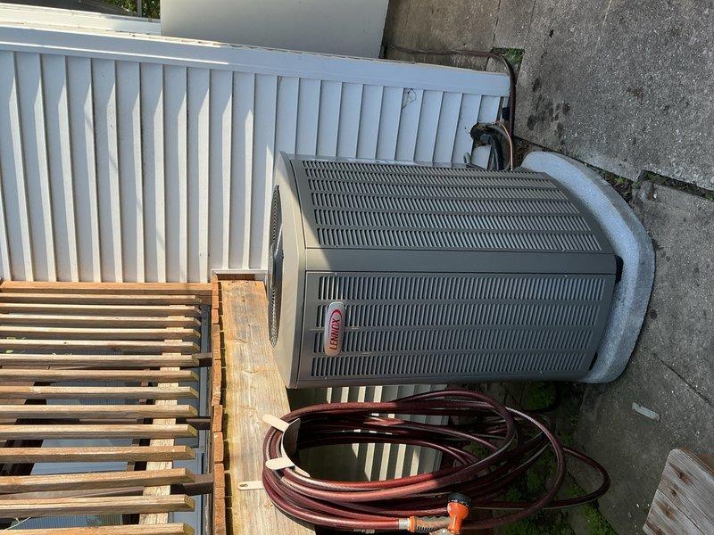 Continued complete HVAC system installation, including outdoor condensing unit placement and refrigerant line set routing. Performed system diagnostics using digital manifold gauges, verifying proper superheat and subcool readings to ensure optimal refrigerant charge and system performance upon startup.