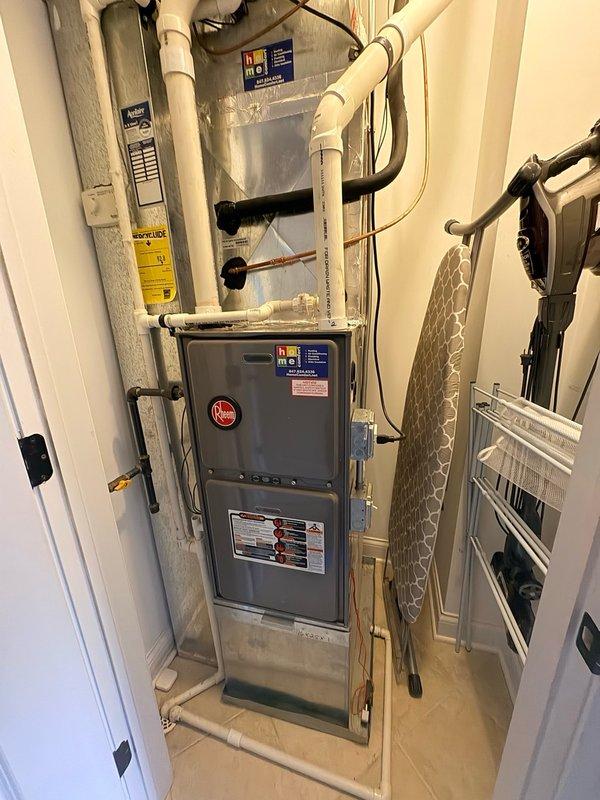 Diagnosed low suction pressure and superheat loss on residential HVAC system, indicating possible refrigerant restriction. Scheduled warranty return to remove existing R-410A charge, inspect piston, clear lines and evaporator coil, install filter dryer, perform pressure test and vacuum, then recharge system with fresh refrigerant.