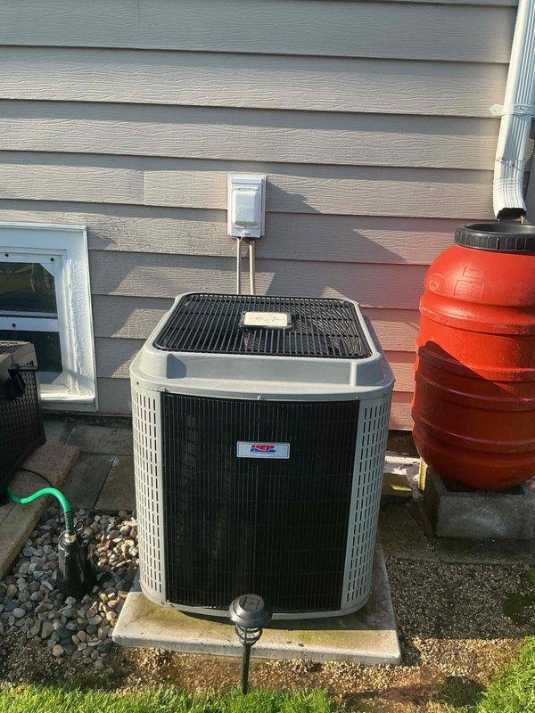 Completed spring preventive maintenance on residential air conditioning system per comfort plan agreement. Performed thorough cleaning and inspection of outdoor condenser unit and indoor blower assembly, removing dust and debris accumulation from squirrel cage blower wheel blades and housing. Verified proper motor operation, checked electrical connections at outdoor disconnect, and confirmed system operational readiness for cooling season.