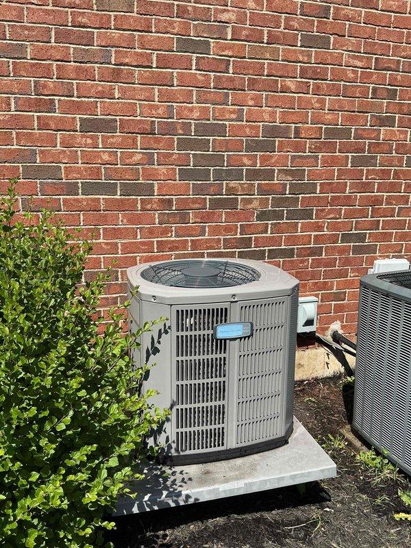 Completed comprehensive clean and check maintenance service on two-system HVAC installation per comfort plan agreement. Performed thorough inspection, cleaning, and operational testing on indoor furnace unit located in basement utility area and outdoor air conditioning condenser unit positioned on exterior concrete pad. All system components evaluated for proper operation, refrigerant lines inspected, electrical connections verified, and both units confirmed to be functioning within manufacturer specifications.