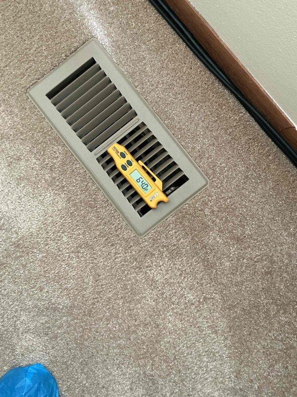 Completed annual air conditioning clean and check maintenance per Comfort Plan agreement. Performed system diagnostics and airflow measurements at supply and return vents throughout the home, confirming proper operation and adequate air distribution across all zones.