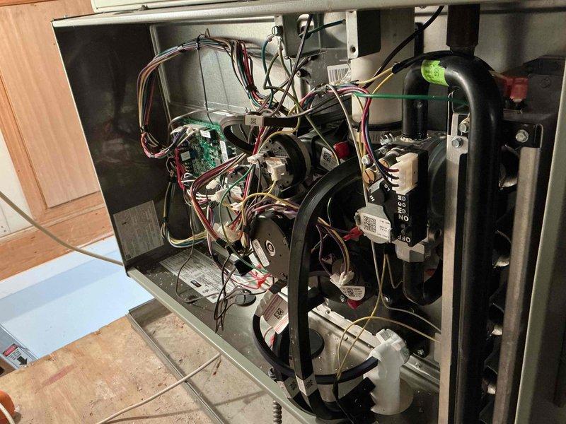 Completed comprehensive maintenance tune-up on two-system air conditioning setup. Performed thorough inspection of first-floor unit following recent intermittent operation issue that was temporarily resolved by breaker reset. Verified all electrical connections, tested capacitor performance, inspected internal components including motors and compressors, and confirmed proper system operation. Checked and documented air filter condition on both systems, inspected condensate pump functionality, and ensured all safety controls were operating within manufacturer specifications.