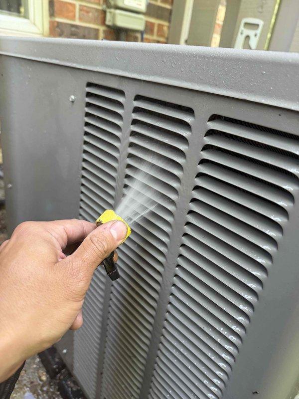 Completed Comfort Plan maintenance on single-system air conditioning unit. Performed comprehensive clean and check procedures including electrical diagnostics with clamp meter to verify proper amperage draw and system performance. Inspected and serviced outdoor condensing unit, checked refrigerant line insulation integrity, verified all electrical connections, and ensured proper airflow through ventilation components. System operating within normal parameters with no deficiencies noted.