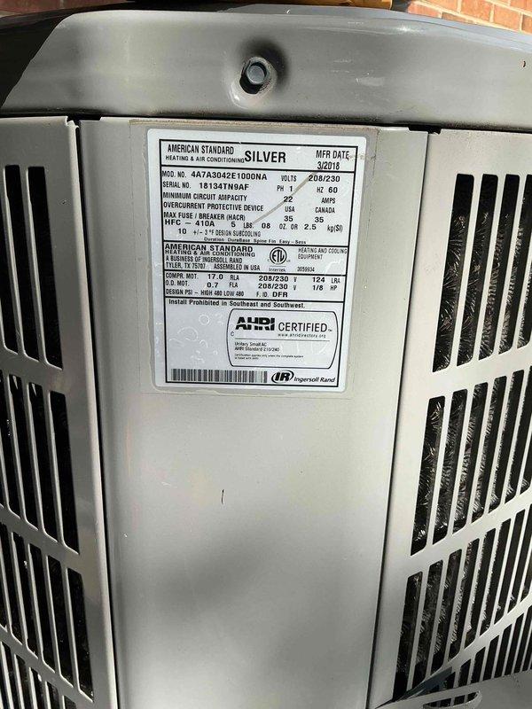 Completed annual Comfort Plan clean and check service on American Standard air conditioning system. Performed comprehensive inspection of outdoor condenser unit and indoor air handler, verifying all electrical connections, capacitors, and control board operation. System tested and operating within normal parameters with all components functioning properly.