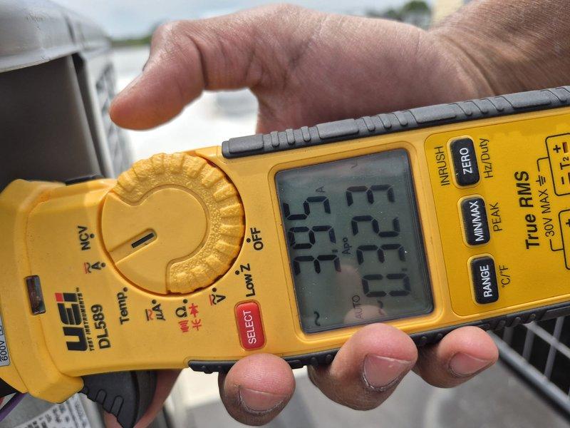 Responded to service call for air conditioning unit running continuously. Performed comprehensive Comfort Plan Clean and Check maintenance on single system including inspection of outdoor condensing unit, verification of electrical components using clamp meter, and assessment of refrigerant lines and connections. Provided customer with 15x20x1 air filter for future use.