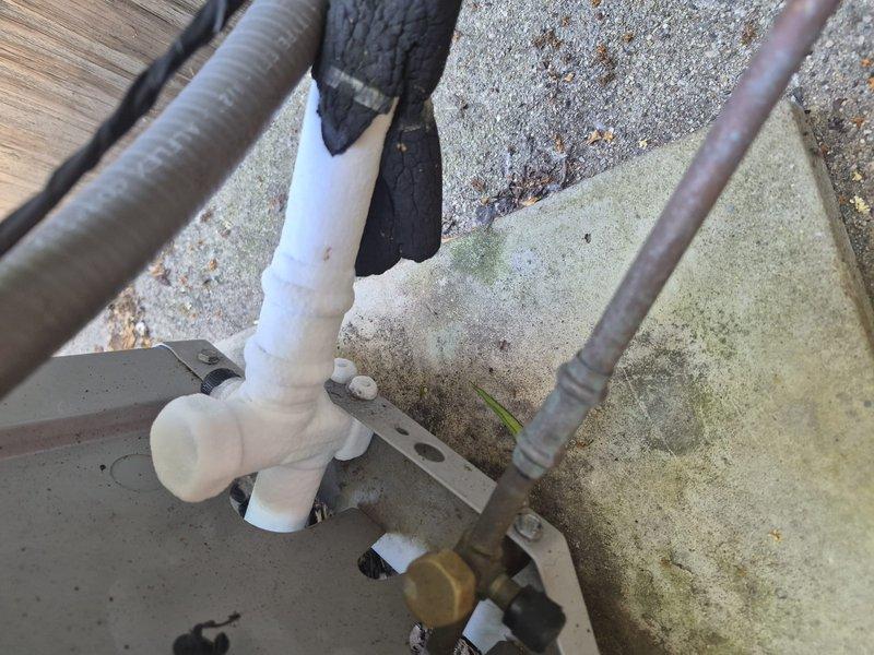 Responded to no cooling complaint on residential air conditioning system. Performed refrigerant recharge using manifold gauge set to restore proper system pressures and cooling capacity. Service completed under warranty at no charge to customer.