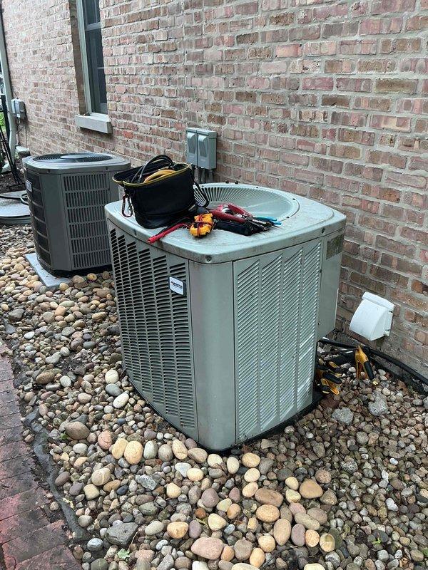 Completed comprehensive clean and check maintenance on two air conditioning systems and two air handlers per Comfort Plan agreement. Performed thorough inspection of both outdoor condensing units, including coil cleaning, electrical connections verification, refrigerant level assessment, and operational testing. Evaluated air handler components in attic space, measuring temperature differentials and verifying proper airflow across evaporator coils. All systems operating within manufacturer specifications with no deficiencies noted at time of service.