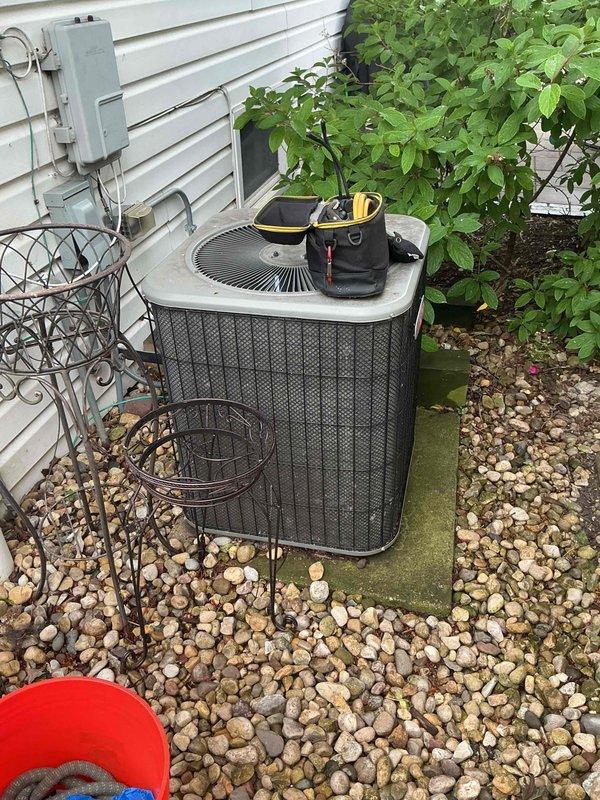 Completed comprehensive clean and check maintenance service on residential air conditioning system per comfort plan agreement. Performed thorough inspection of outdoor condenser unit, verified proper operation of all components, and recorded system temperature readings to confirm optimal performance. Unit is operating within normal parameters with no issues identified at this time.
