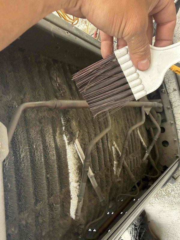 Completed comprehensive clean and check maintenance on two HVAC systems per comfort plan agreement. Performed thorough cleaning of evaporator coils on both units, removing significant accumulation of dust and debris from heat exchanger fins using specialized fin cleaning tools to restore proper airflow and system efficiency. Inspected all refrigerant lines, compression fittings, and copper piping for proper connections and integrity. Both systems serviced and returned to optimal operating condition.