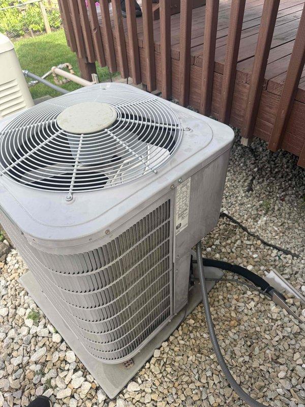 Completed comprehensive tune-up service on residential Carrier air conditioning system. Performed standard maintenance procedures including inspection of condenser unit, verification of refrigerant lines, assessment of electrical connections, and examination of condensing coil fins. Unit found in satisfactory operating condition with all components functioning within normal parameters.
