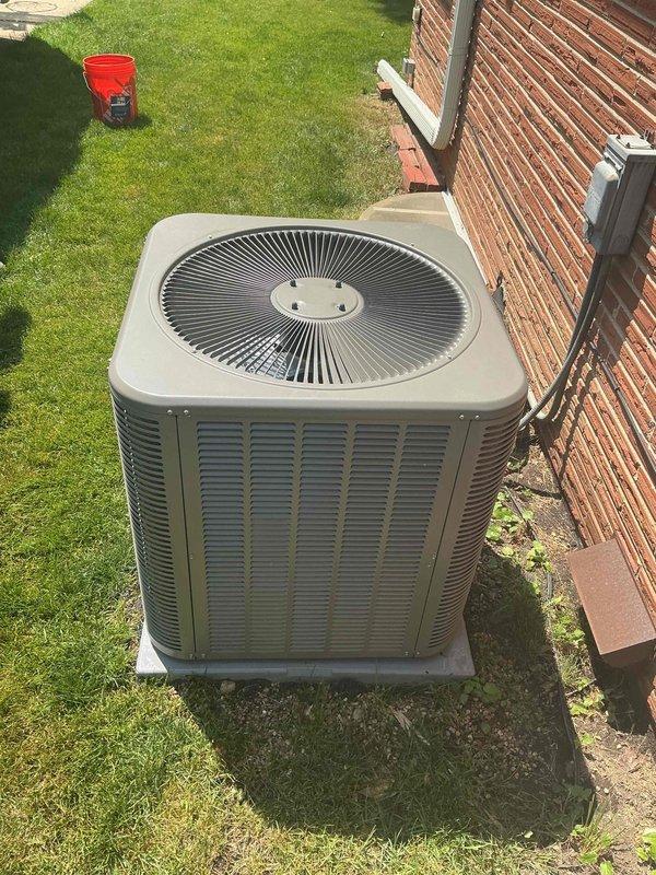 Completed routine preventive maintenance on residential air conditioning system per comfort plan agreement. Performed comprehensive clean and check procedures on outdoor condensing unit, including inspection of electrical connections, refrigerant lines, fan operation, and overall system condition. Unit found in good working order with no deficiencies noted; all components functioning properly and system ready for cooling season operation.