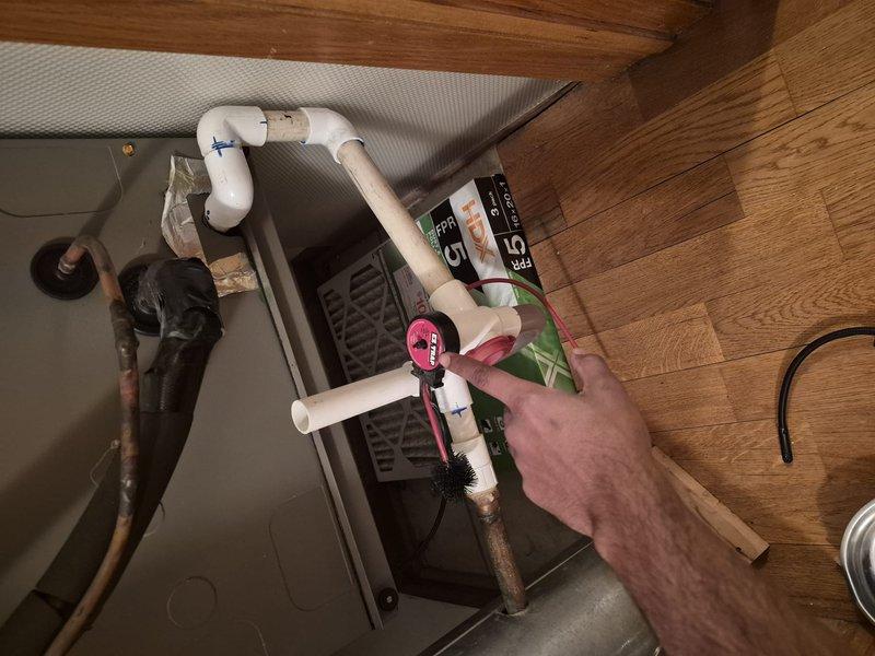 Responded to service call for air conditioning system shutting off after approximately 15 minutes of operation. Performed diagnostic evaluation to identify cause of short cycling issue. Conducted pressure testing on refrigerant lines using manifold gauges to check system pressures and identify potential refrigerant leaks or restriction points. Documented equipment information and system configuration for service records.