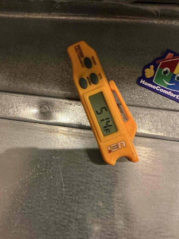 Responded to no cooling complaint with system not maintaining setpoint of 72°F and only reaching 75°F. Upon arrival, verified thermostat reading showing 76°F actual temperature with 74°F setpoint on Honeywell Home digital thermostat. Performed diagnostic temperature measurements at equipment, recording 57°F reading at unit. Conducted standard system evaluation to identify cause of insufficient cooling capacity and temperature differential issue.