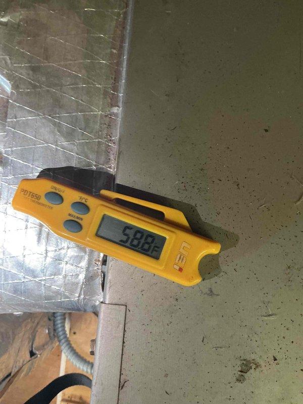 Completed spring maintenance clean and check on two-system HVAC setup per comfort plan guidelines. Performed thorough inspection and servicing of one air conditioning unit and one air handler, including verification of manufacturer specifications, electrical parameters, and refrigerant information. Documented supply air temperature reading of 58.8°F at ductwork, confirming proper system operation and cooling performance.