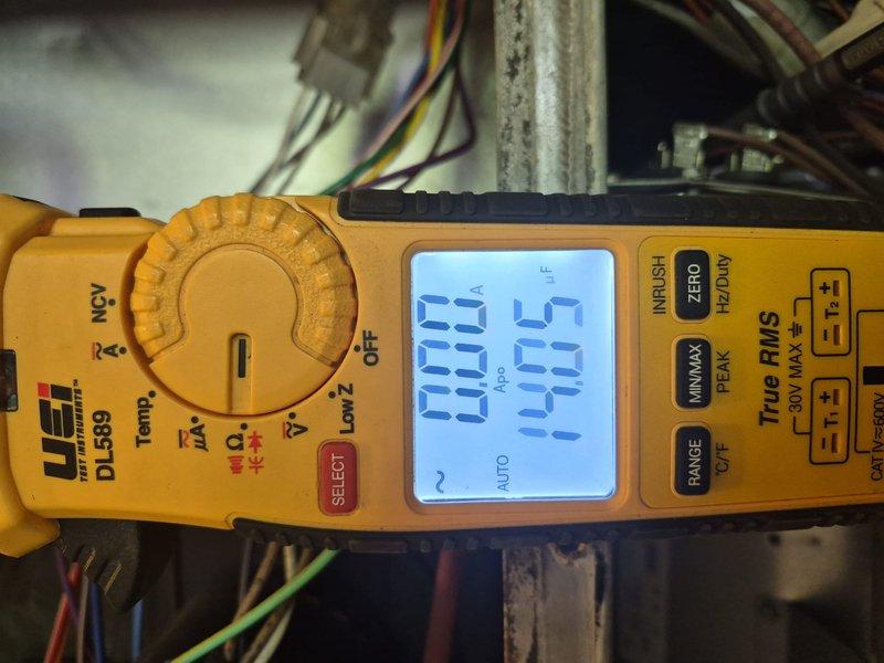 Completed A/C maintenance on single system in new building requiring 40-foot ladder access to 30-foot flat roof with no interior roof access. Performed comprehensive tune-up including electrical measurements using digital multimeter, recording voltage readings and verifying proper amperage on unit components. Inspected indoor HVAC equipment, humidification system, and associated ductwork in mechanical room. Documented all equipment information and captured detailed photographs of electrical connections, piping systems, PVC drainage lines, and overall installation for service records. Discussed benefits of comprehensive maintenance program with property representative.
