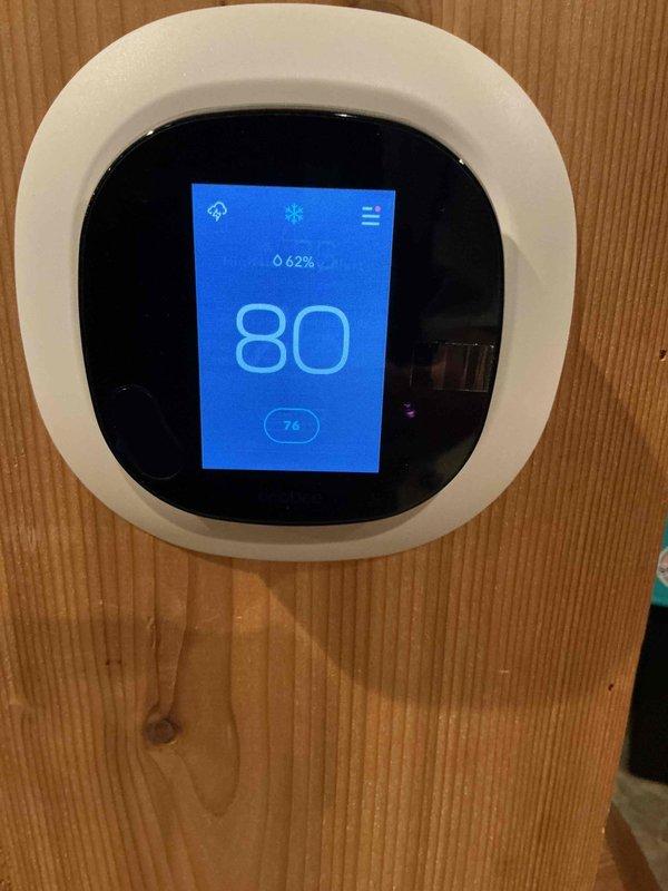 Responded to no cooling complaint on 2020 American Standard system serving pool room. Upon arrival, found thermostat set to cooling mode displaying 80°F ambient temperature with 76°F setpoint, but unit not producing adequate cooling. Performed diagnostic evaluation of system including inspection of indoor evaporator coil, refrigerant lines, condensate drain, and outdoor condensing unit. Verified electrical connections, breaker status, and thermostat operation. Added equipment to customer profile for first-time service on this unit.