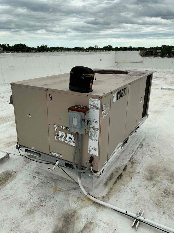Responded to service call for commercial rooftop unit #9 experiencing intermittent shutdown issues. Customer reported unit would start but shut off after running for a period of time. Advised customer to replace air filters first to rule out blower motor thermal overload condition caused by restricted airflow before scheduling service visit. Customer will monitor unit operation after filter replacement and contact for further service if issue persists.