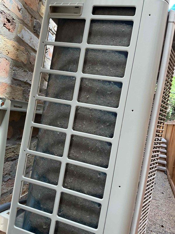 Completed comprehensive Comfort Plan clean and check maintenance service on two outdoor AC systems. Performed thorough inspection of both units, noting heavily soiled air filters requiring attention due to significant dust and debris accumulation. Inspected electrical components, conduit connections, and exterior equipment mounting. Both systems evaluated for proper operation and seasonal readiness.