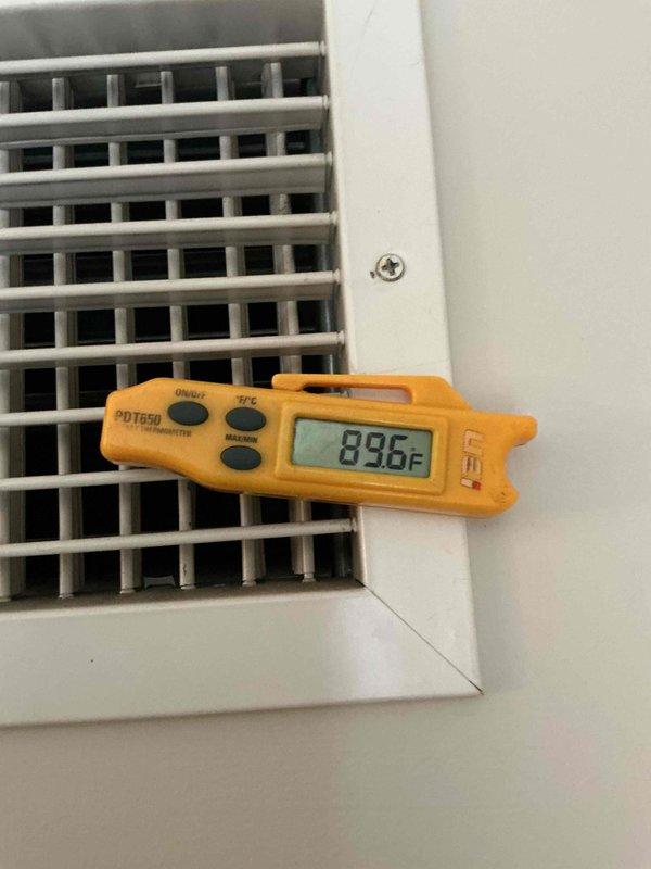 Completed comprehensive clean and check maintenance service on heat pump system and humidifier as part of multi-unit group service. Performed standard inspection procedures including supply air temperature verification at register (89.6°F recorded), examined heat pump control board wiring and electrical connections, and inspected water supply lines, shut-off valves, and plumbing connections associated with the humidification system. All components found operating within normal parameters with no immediate service needs identified.