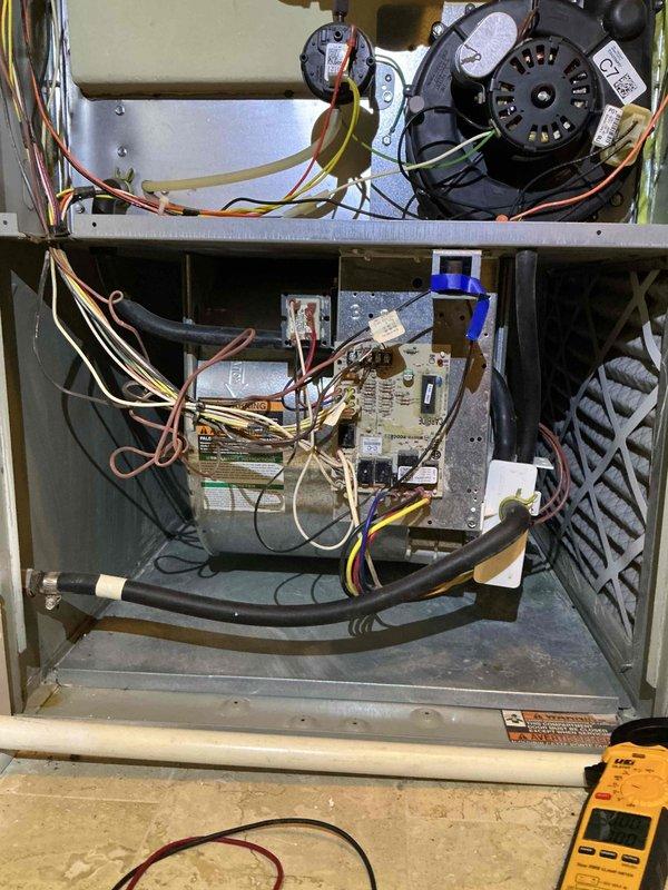 Completed comprehensive clean and check maintenance service on two air conditioning systems per service contract plan. Performed thorough inspection of all major components including blower motor assembly, capacitors, control boards, electrical connections, and burner compartments on both units. Utilized digital clamp meter to verify proper amperage draws and electrical performance across all systems, ensuring optimal operation and efficiency for continued comfort and reliability.