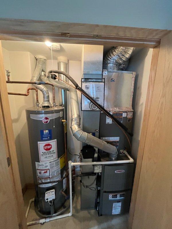 Completed callback to replace failed line dryer on residential HVAC system. Installed new line dryer with three 3/4" couplings on refrigerant lines. Thoroughly cleaned 3/8" pipe that had accumulated debris causing the original leak during initial installation. Evacuated and flushed refrigerant lines to remove contaminants, performed deep vacuum to ensure system integrity, and recharged system with full tank of R454B refrigerant. Verified all connections leak-free and system operating within manufacturer specifications.